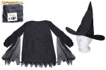 Set karneval - čarodějnice (šaty, klobouk) černá