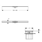 GEBERIT - CleanLine Nerezový sprchový kanálek 60, 30-90 cm, pro tenké obklady 154.458.00.1