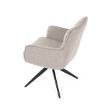 Židle jídelní, taštičkové pružiny v sedáku, 180° otočný mechanismus, lanýžová voděodolná látka, černý kov