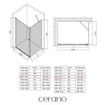 CERANO - Sprchový kout Antelo L/P - 6 mm - chrom, transparentní sklo - 80x50x190 - otočný CER-477386