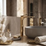 REA - Umyvadlová baterie PREMIUM Vision Gold vysoká REA-B8944