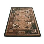 DumDekorace Zelený koberec s motivem květin Šířka: 40 cm | Délka: 60 cm
