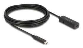 DeLock USB-C (M) - USB-C (F) černá / Aktivní prodlužovací kabel / 10 Gbps / USB 3.2 Gen 2 / 5 m (80028)