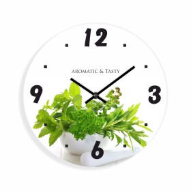 DumDekorace Kuchyňské nástěnné hodiny s bylinkami