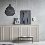 House Doctor Nástěnné hodiny Loko Beige, krémová barva, kámen