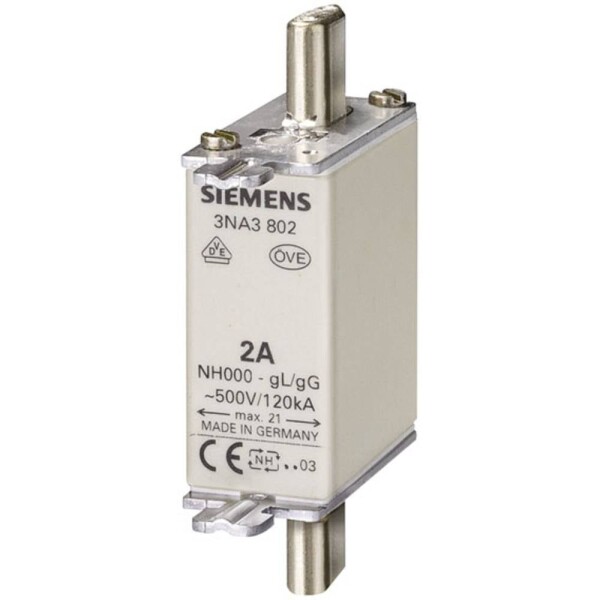 Siemens 3NA3801 sada pojistek Velikost pojistky = 000 6 A 500 V/AC, 250 V/DC 3 ks