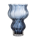 Bloomingville Skleněná váza Zanna Blue, modrá barva, sklo