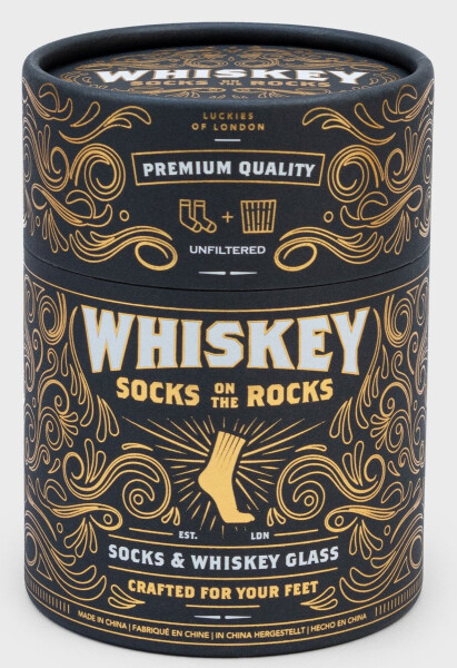 Dárkový set Socks on the Rocks: Whiskey (ponožky, sklenice)