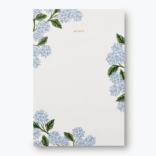 Rifle Paper Co. Poznámkový blok Hydrangea Large, modrá barva, krémová barva, papír