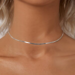 Elenys stříbrný náhrdelník Choker pozlacený bílým zlatem