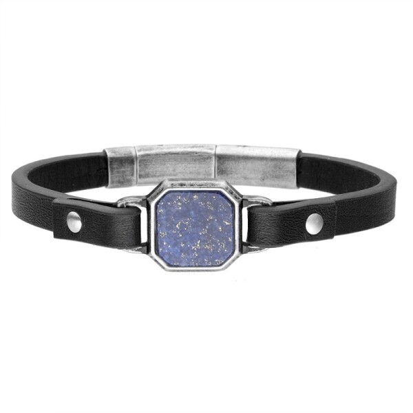 Pánský náramek s modrým Lapis Lazuli Antonio - chirurgická ocel, 21 cm Modrá