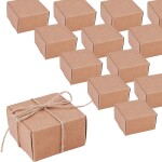 Dárková krabička - hnědá - 6 x 6 x 3,5 cm - 1 ks