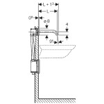 GEBERIT - Piave Elektronická umyvadlová baterie pod omítku, bez směšovače, délka 17 cm, napájení z baterie, chrom 116.263.21.1