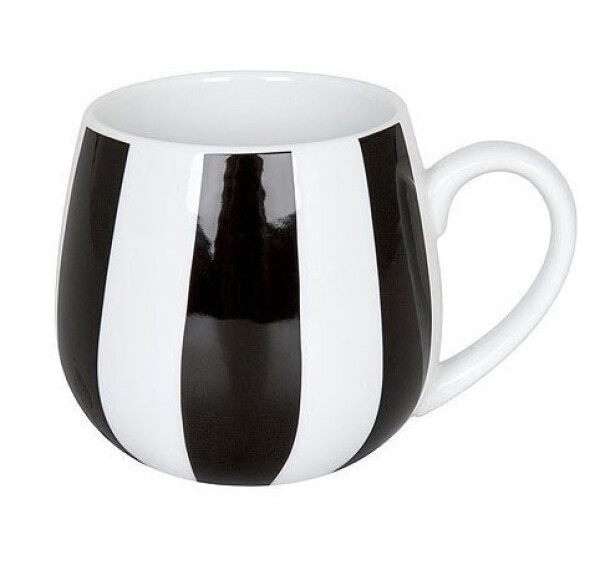 Hrnek buclák - Bílý s černými pruhy / Black and White Stripes