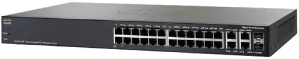 Cisco SG350-28 / 26x Gbit RJ-45 / 2x SFP / 2x mini-GBIC combo / USB / QoS / VLAN (SG350-28-K9-EU)