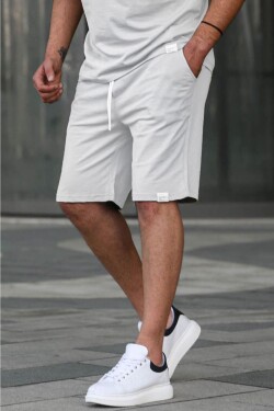 Madmext Men's Regular Fit Double Pocket Basic Shorts 6501 Ecru
