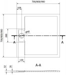 MEXEN - Otto čtvercová sprchová vanička SMC 90 x 90, černá 4N709090