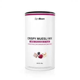 Křupavá směs müsli - GymBeam (bílá čokoláda ovoce, 420 g) (49777-1-420g-whitechocolate&fruit)