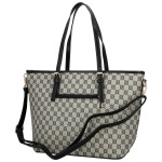 Trendy dámská koženková kabelka na rameno Elina, černobílá