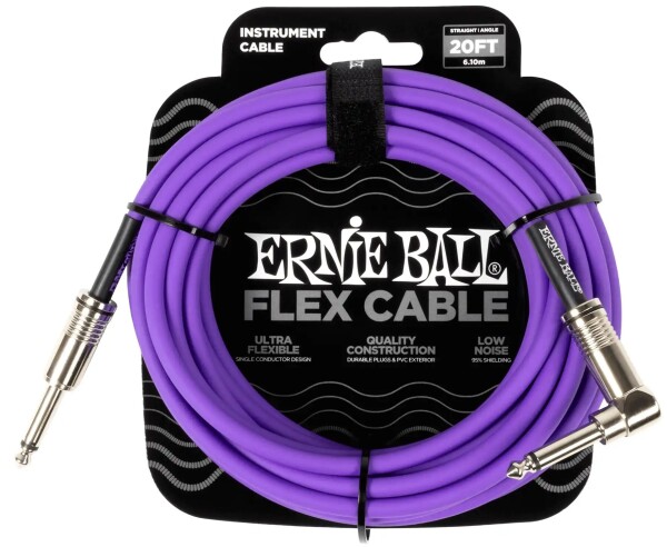 Ernie Ball Flex Instrument Cable Straight/Angle 20ft Purple