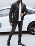 Pánská kožená bunda 11Z8151 černá - FashionStreet L