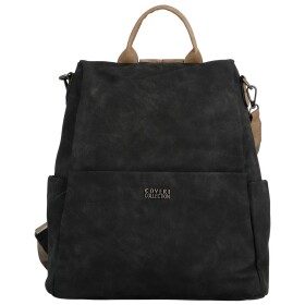 Trendy dámský koženkový kabelko-batoh Laionel, černo-taupe