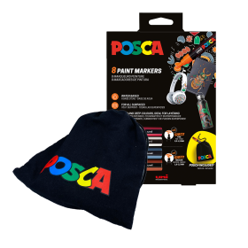 Posca sada popisovačů PC - 3M/ PC- 5M - s bavlněným pytlíkem POSCA II (8 ks)