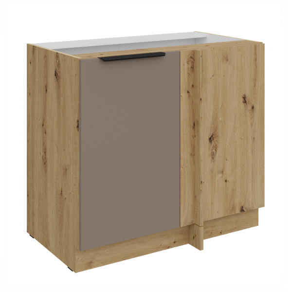 Spodní rohová skříňka Aria 105 ND 1F BB Barva korpusu: Dub artisan, Barva dvířek: TA - Sandgrau AFM
