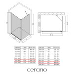 CERANO - Sprchový kout Antelo L/P - 6 mm - černá matná, transparentní sklo - 110x90x190 - otočný CER-482212