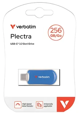 Verbatim Plectra 256GB modrá / Flash disk / USB-C 3.2 Gen 1 / až 100 MB/s (30234)