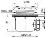 RAVAK - Odtokové systémy Odtoková souprava pro sprchové vaničky, chrom X01309