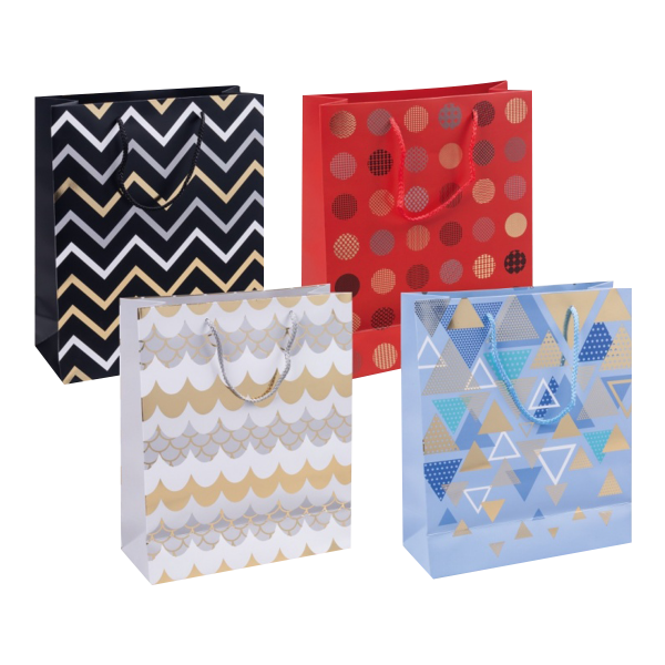 DONAU HOME dárková taška - Geometric, mix motivů - 12ks