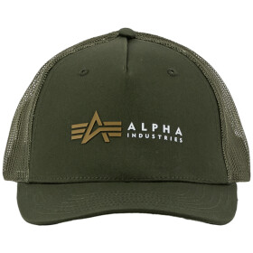 Alpha Industries Čepice Baseball Label Trucker Cap olivová tmavá