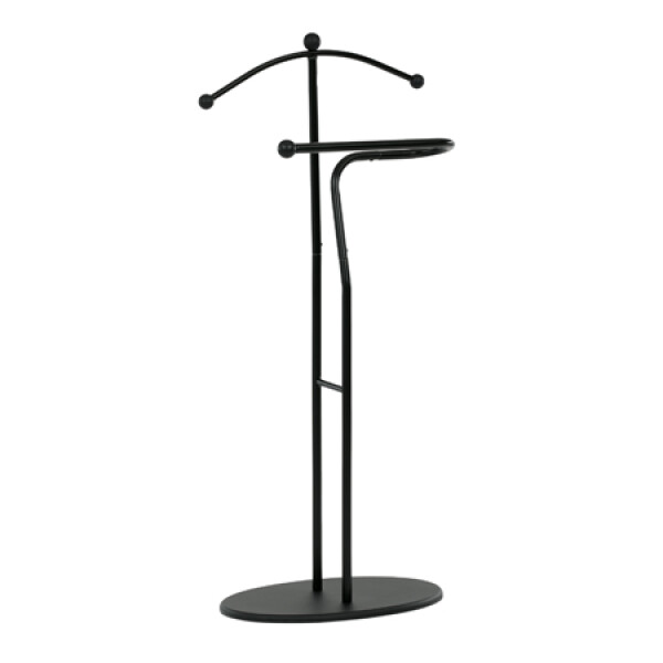 Němý sluha, výška 110 cm, masiv kaučukovník, černé moření, kov černý