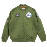 Mitchell & Ness Pánská bunda Philadelphia 76ers NBA Olive Heavyweight Satin Velikost: XL