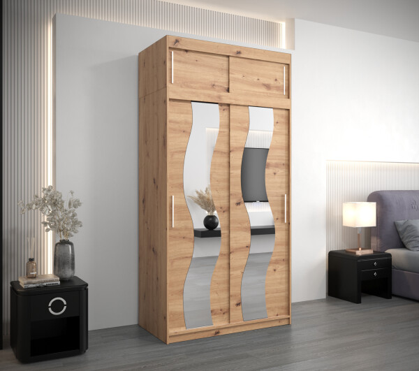 Šatní skříň Abi Se s nástavcem Barva korpusu: Dub artisan, Rozměry: 120 cm, Dveře: Dub artisan