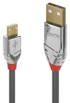 Lindy USB 2.0 Cromo Line šedá / Kabel USB / USB A - Micro-USB B / 2 m / 480 Mbit/s (36652)