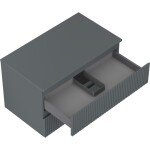 MEXEN/S - Rivel koupelnová skříňka pod umyvadlo 80 cm s deskou, 2 zásuvky, reliéf , grafit mat 91A20-08047-2-BFFC66