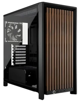 Corsair FRAME 4000D RS Wood černá/ořech / Skříň / E-ATX / 2x USB-A 3.2 / 1x USB-C 3.2 / 4x 120mm / bez zdroje (CC-9011340-WW)