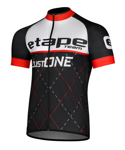 Pánský cyklistický dres Etape TEAM, černá/červená (elastický materiál, velikost 4XL)