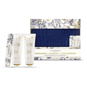 Grace Cole Sada kosmetiky v taštičce Bergamot/Ginger/Lemongrass, modrá barva, textil