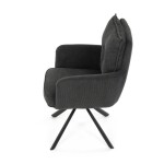 Jídelní židle, šedá, manšestrová látka, HC-X1128 GREY2