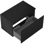MEXEN/S - Rivel koupelnová skříňka pod umyvadlo 80 cm s deskou, 1 šuplík, reliéf , černá mat 91A20-08047-1-BFC71