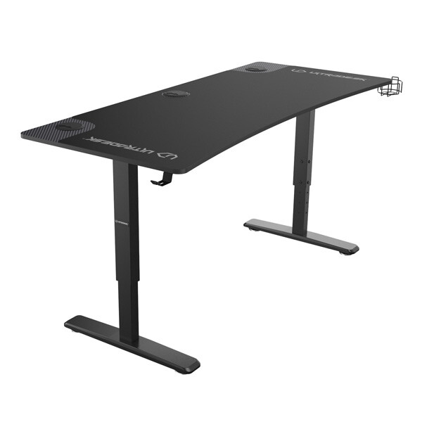 ULTRADESK Cruiser černá / Herní stůl / 160 x 70 x 66 - 82 cm / nastavitelná výška / LED osvětlení (UDESK-CR-BK)