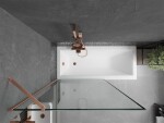 MEXEN/S - Next vanová zástěna FIX 100 x 150, černá vzor, měď kartáčovaná 895-100-000-00-70-65