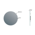 SAPHO - VISO kulaté zrcadlo s LED osvětlením a policí ø 60cm, bílá mat VS060-02