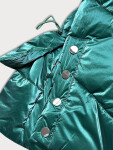 Zelená metalická krátká dámská zimní bunda puffer (omdl-022) odstíny zelené S (36)