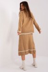 Velbloudí žebrovaný pletený komplet se sukní