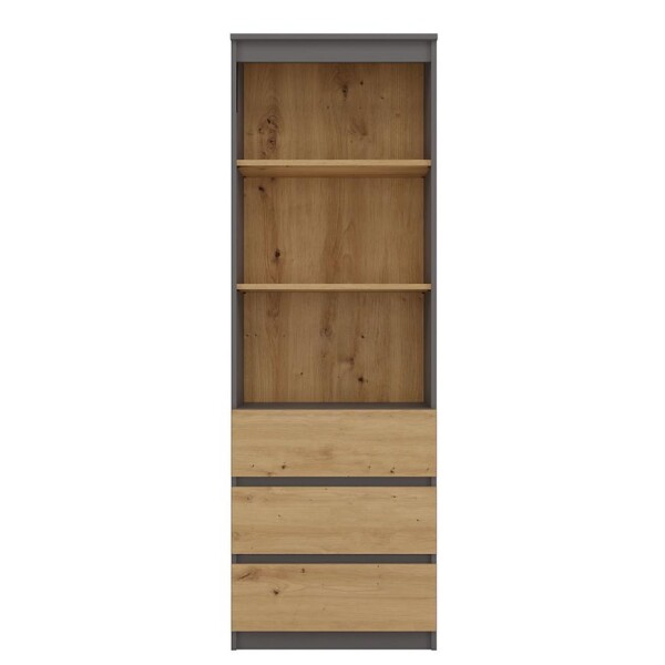 Regál kancelářská 3 zásuvky 3 police Olimp antracit/artisan