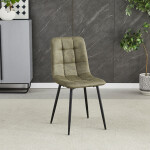 Židle jídelní, zelená látka cowboy, nohy černý kov